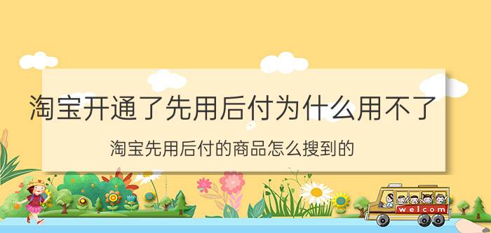 淘宝开通了先用后付为什么用不了 淘宝先用后付的商品怎么搜到的？